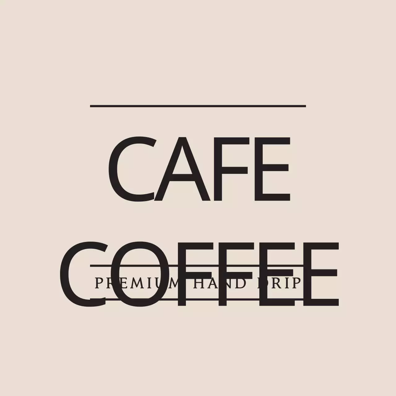Biểu ngữ quảng cáo cà phê tối giản màu be