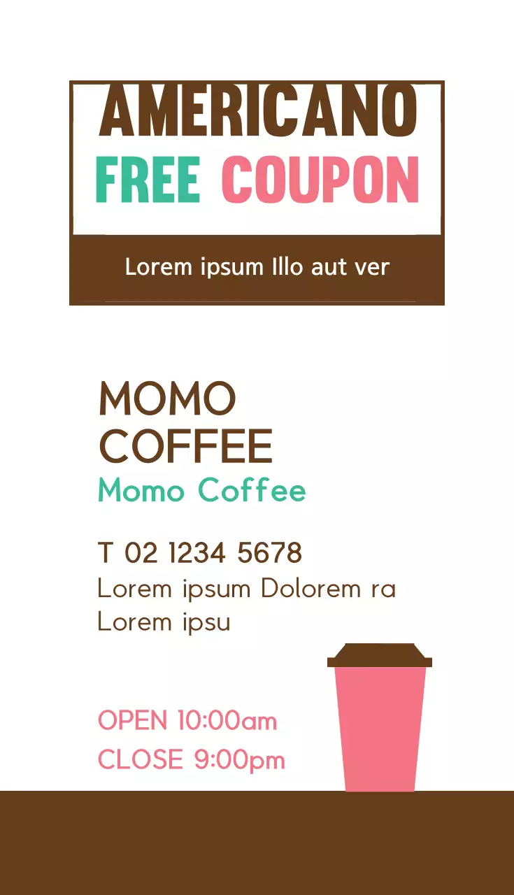 Kartu Nama Promosi Kopi Modern Brown