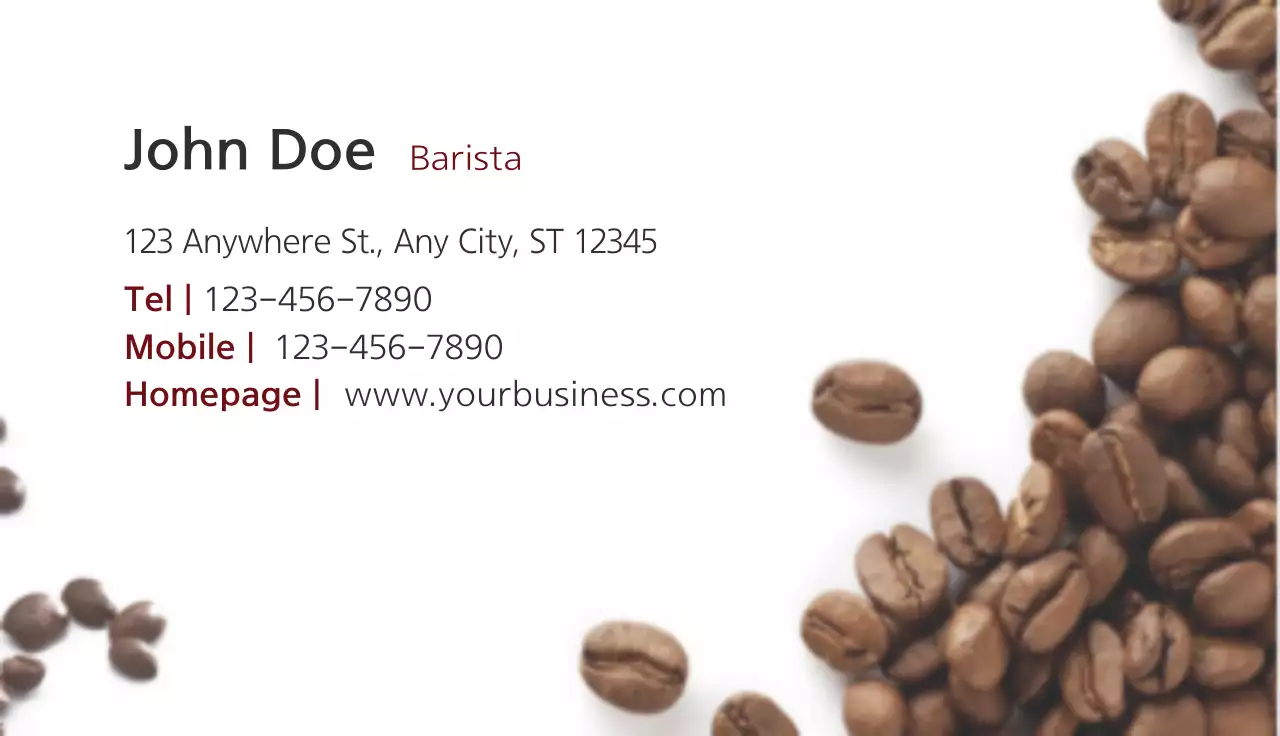 Brown Simple Cafe Business Card