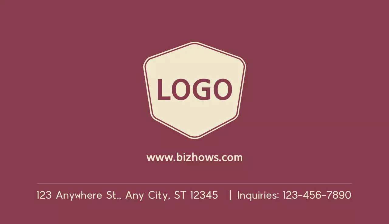 Maroon Simple Business Card