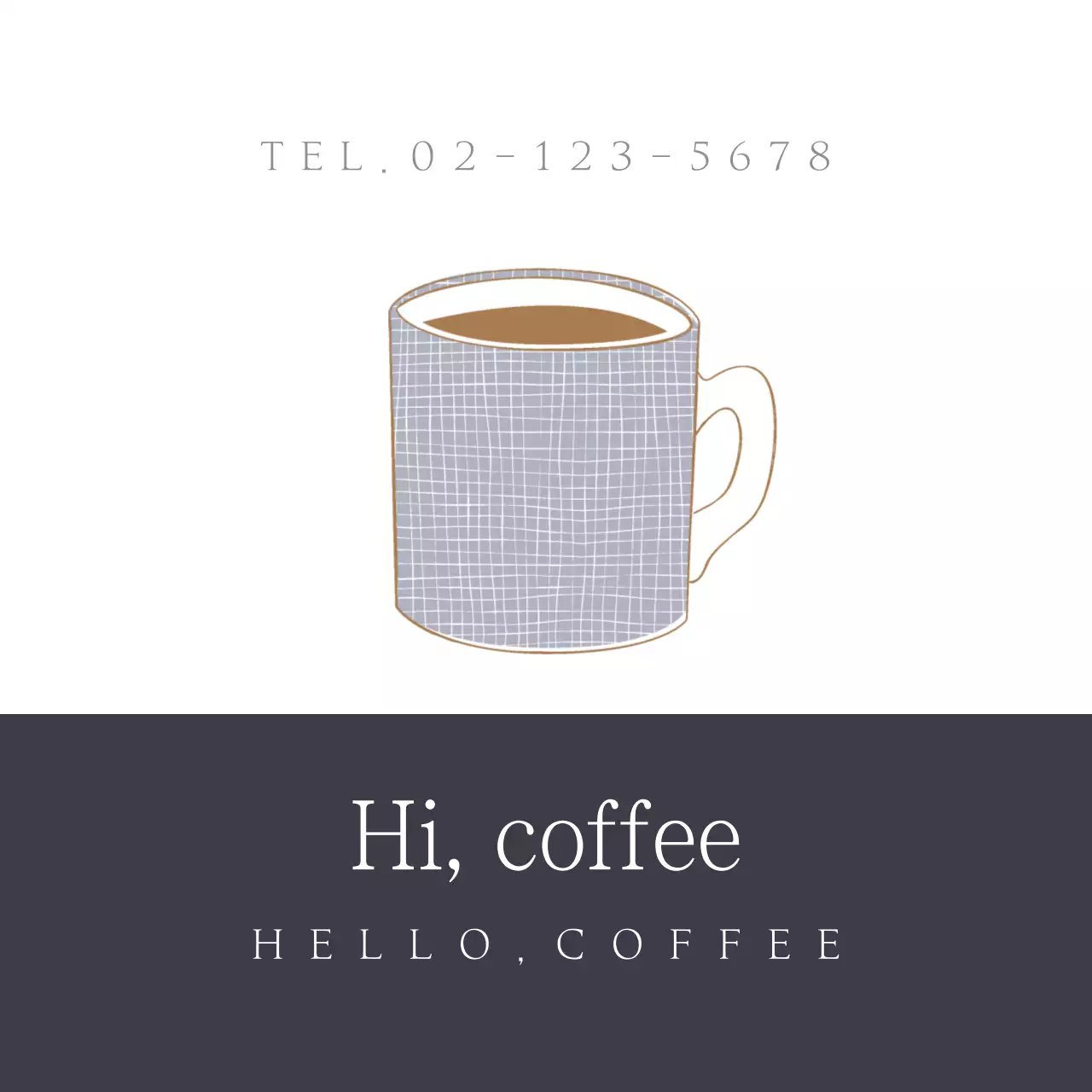 Biểu ngữ quảng cáo cà phê tối giản màu xám