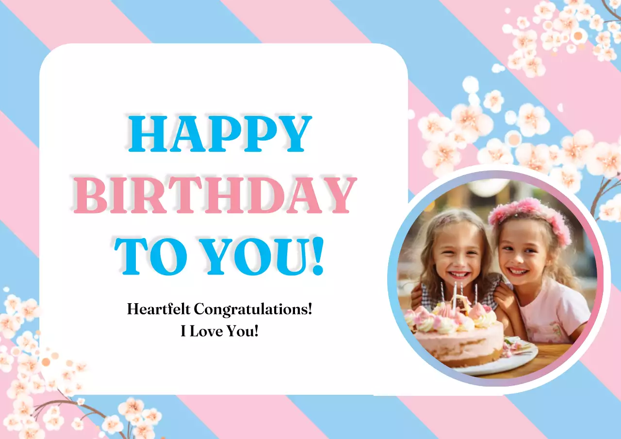 Pink Floral Birthday Invitation Poster