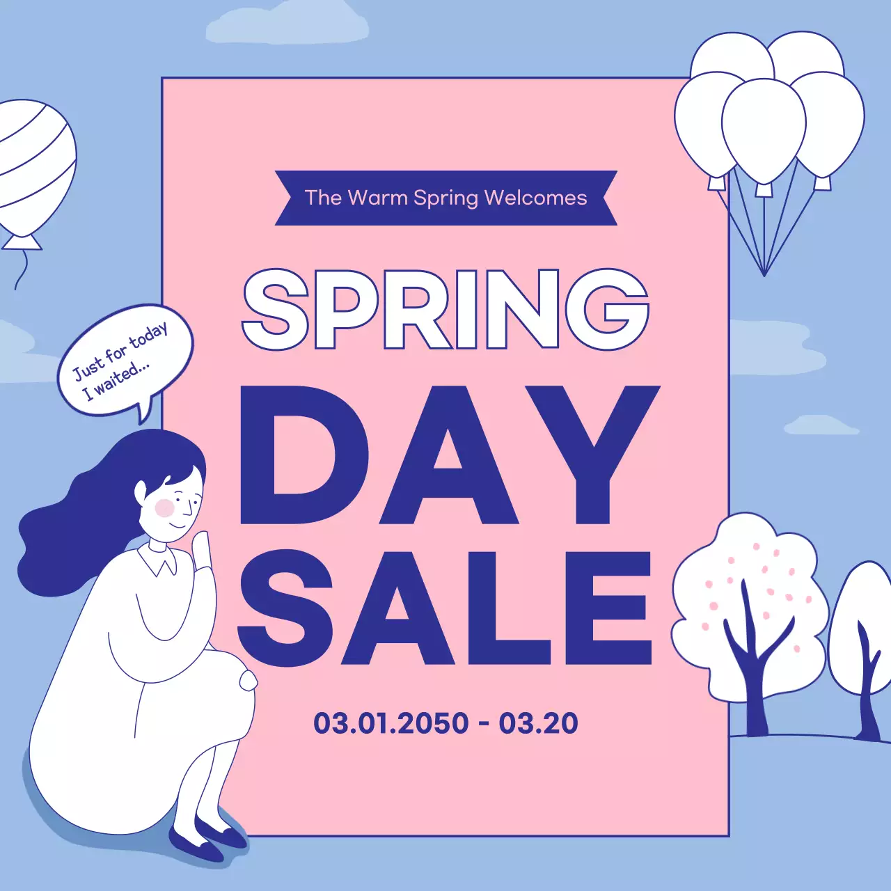 Pink Trendy Sale Promotion Social Media Post