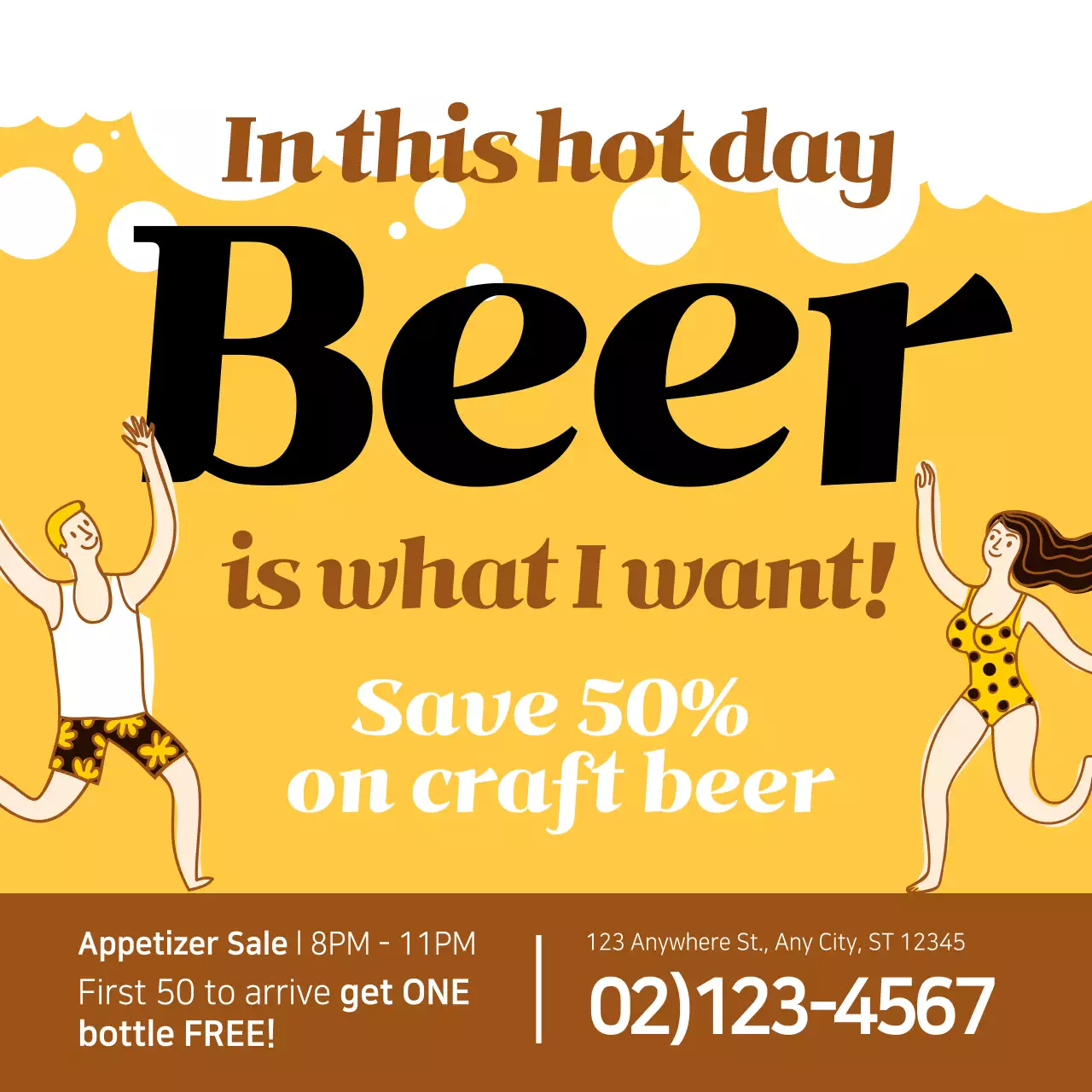 Yellow Playful Beer Promotion Instagram Post