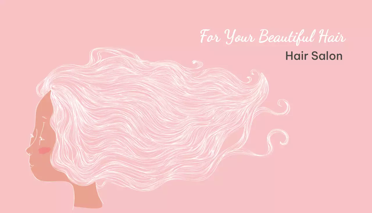 Pink Minimal Hair Promotion Business Card