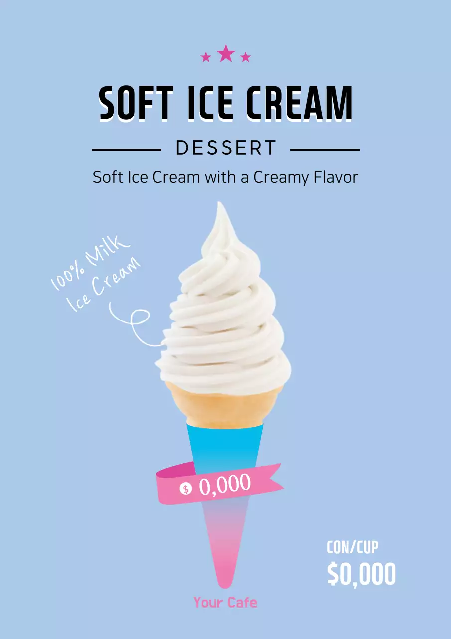 Blue Modern Dessert Promotion Poster
