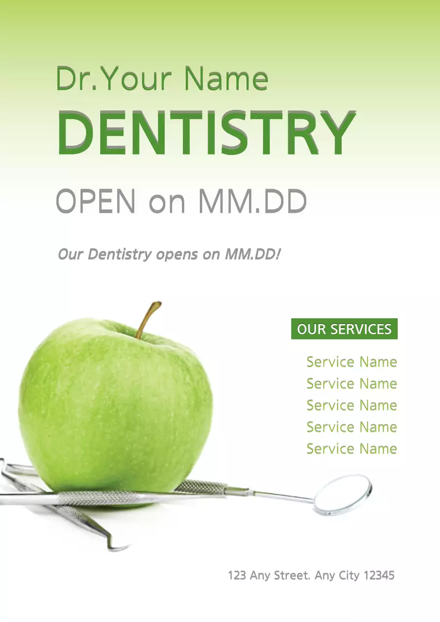 Green Modern Dentistry Promotion Poster