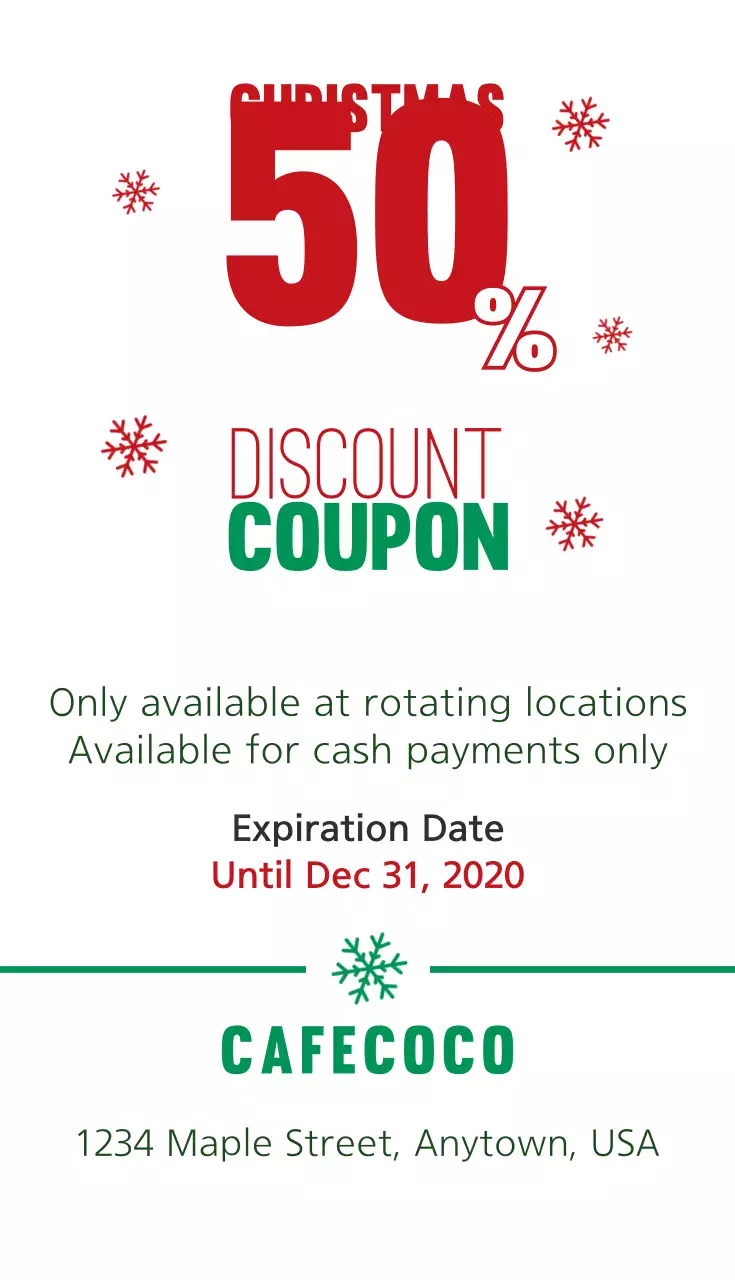 Green Festive Discount Promotion Business Card