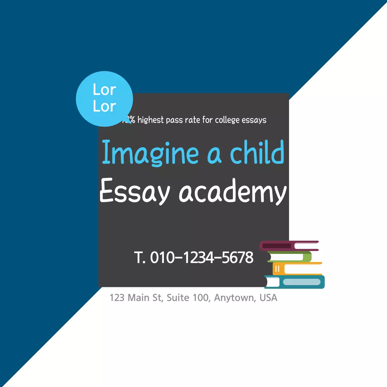 Spanduk Promosi Esai Modern Biru