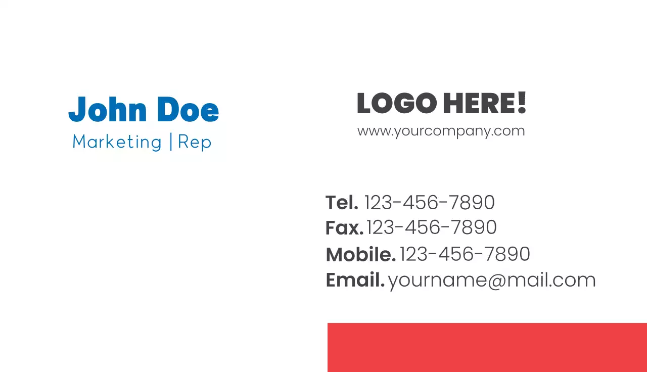 Blue Minimal Business Card