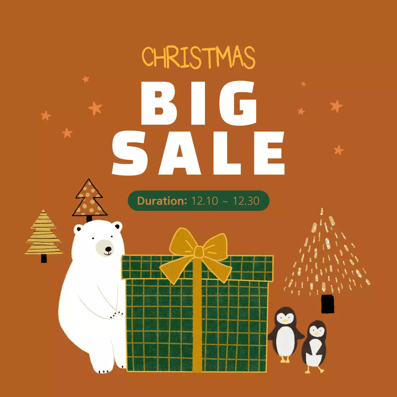 Brown Retro Christmas Promotion Instagram Post