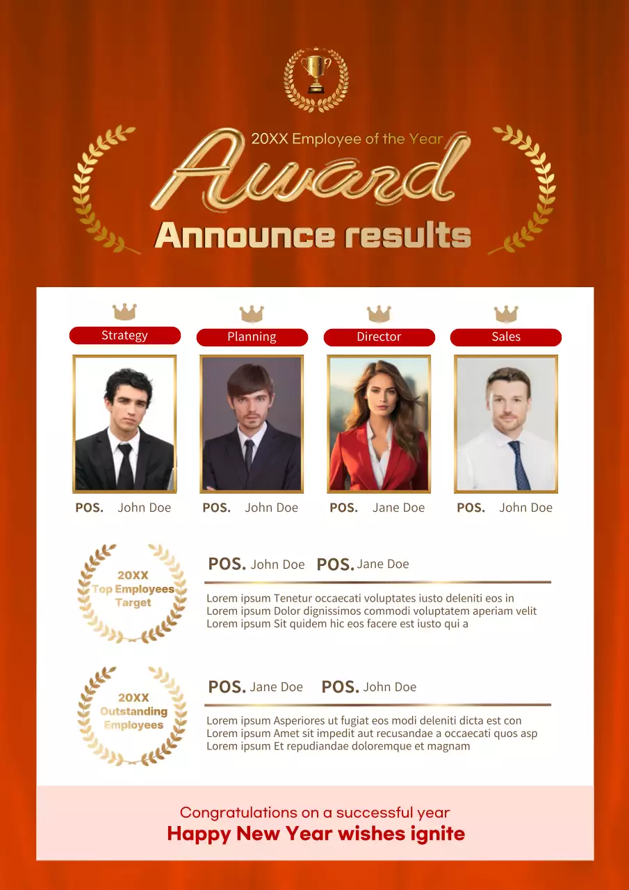 Orange Professional Award Announcement Poster