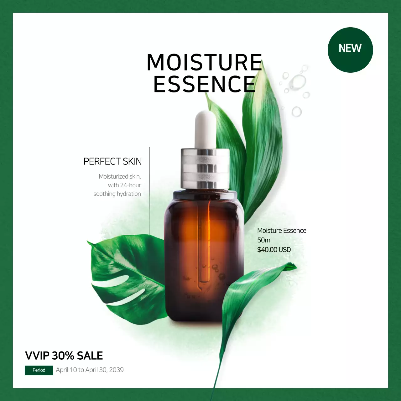 Green Modern Skincare Promotion Instagram Post