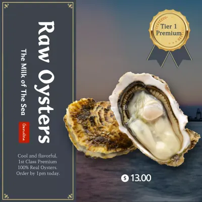 Navy Elegant Seafood Promotion Social Media Post