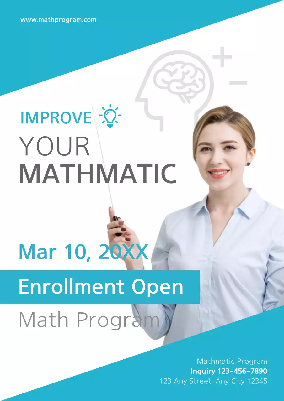 Blue Professional Math Advertisement Poster