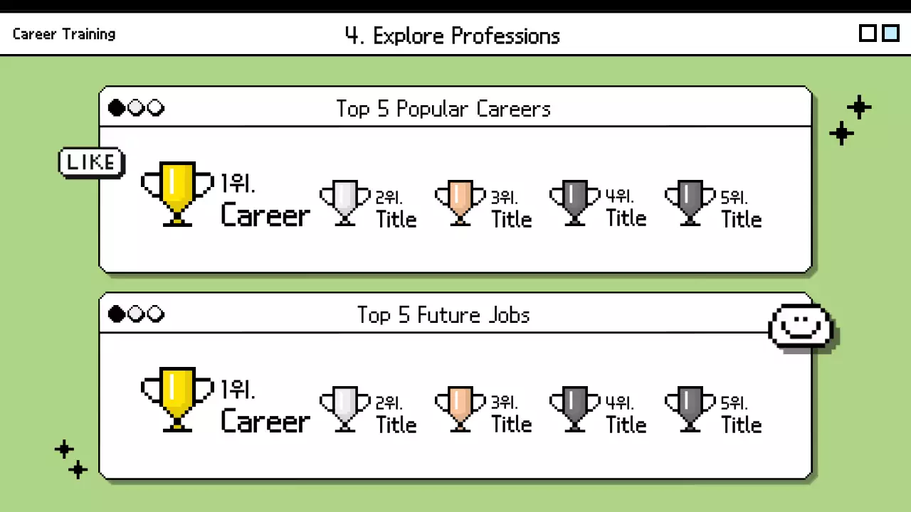 블루 레트로 커리어 가이드 프레젠테이션