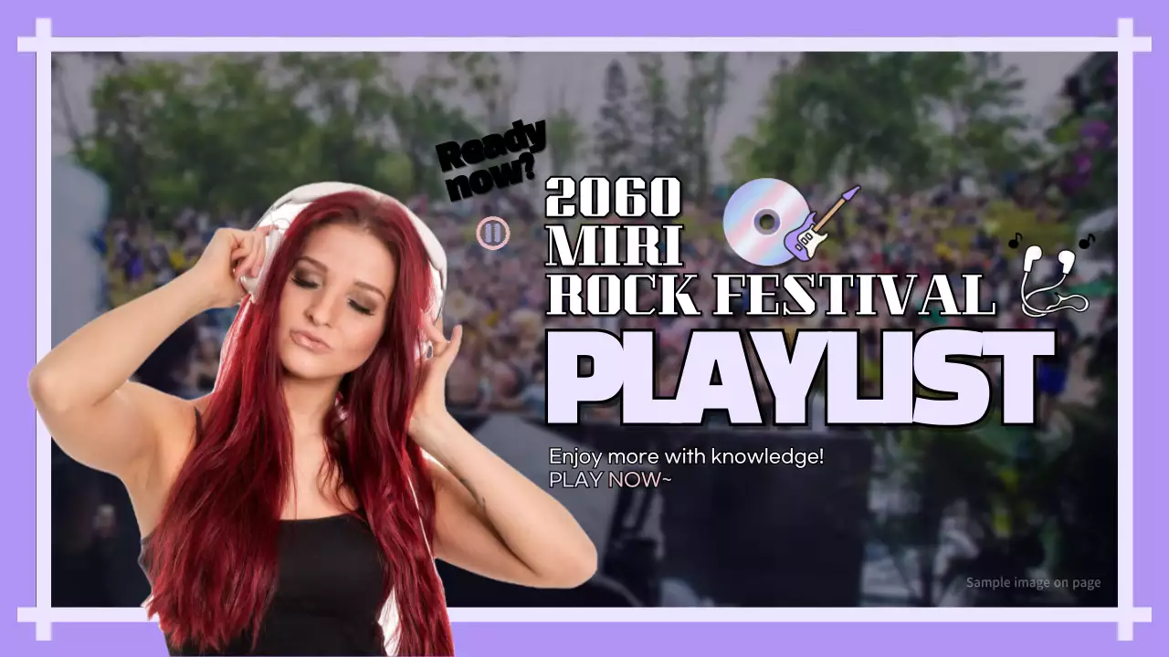 퍼플 트렌디 록 플레이리스트 유튜브 썸네일