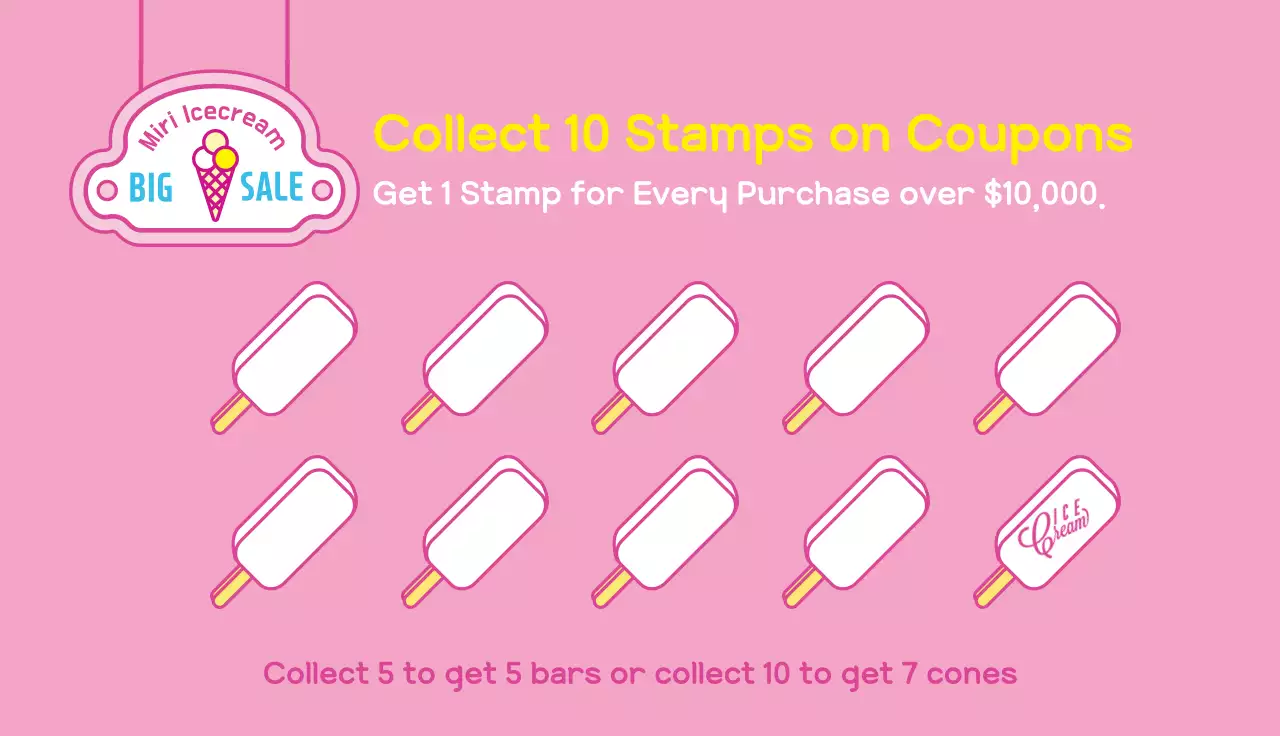 Pink Trendy Ice Cream Promotion Business Card