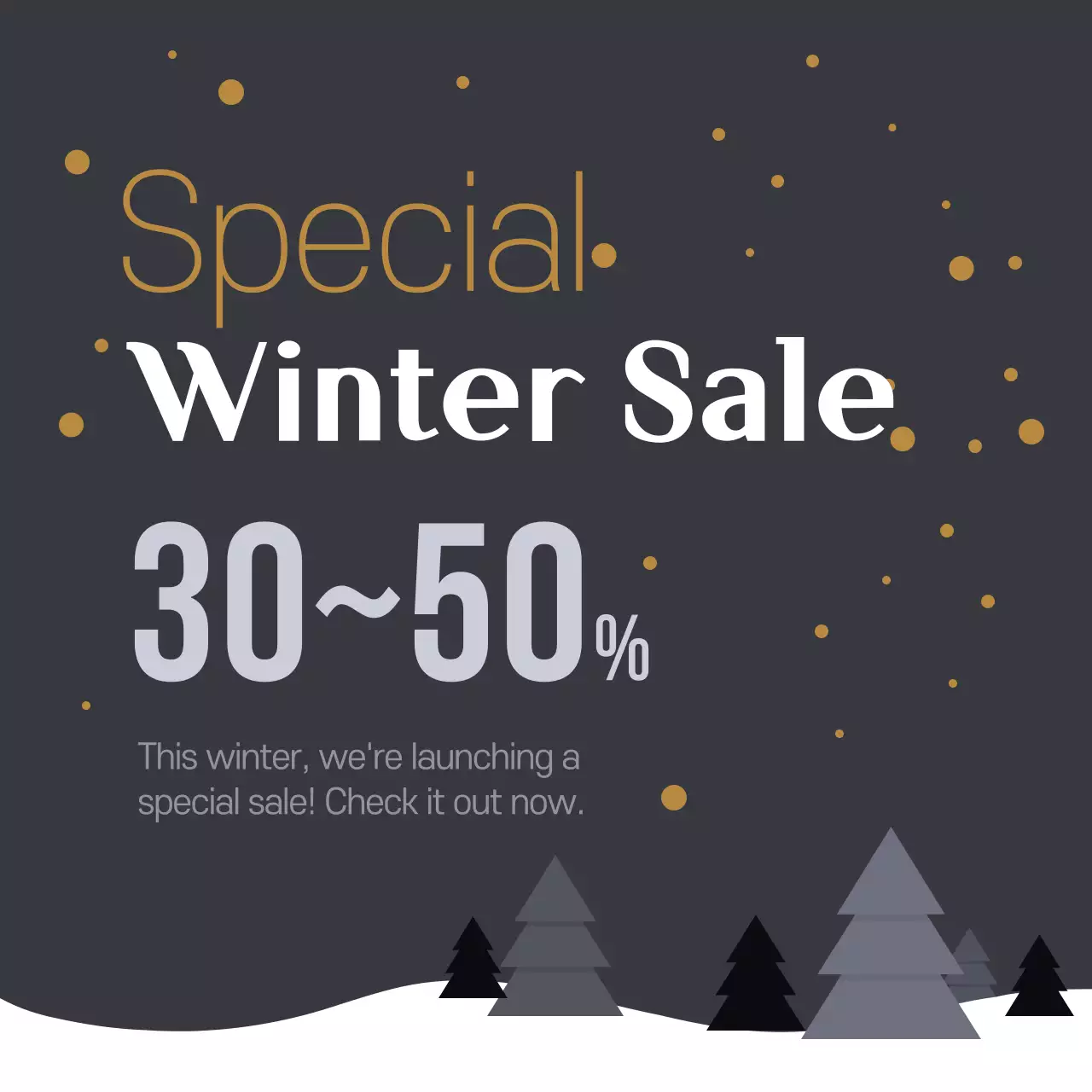 Gold Minimal Winter Promotion Instagram Post