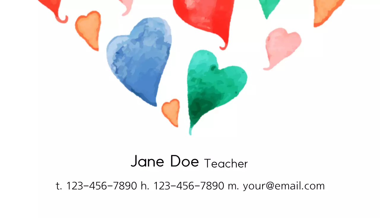 Colorful Retro Hearts Business Card