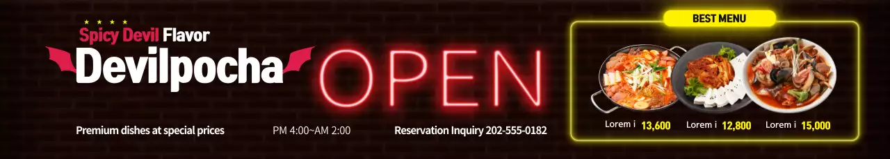 Banner de promoção de restaurante retrô vermelho