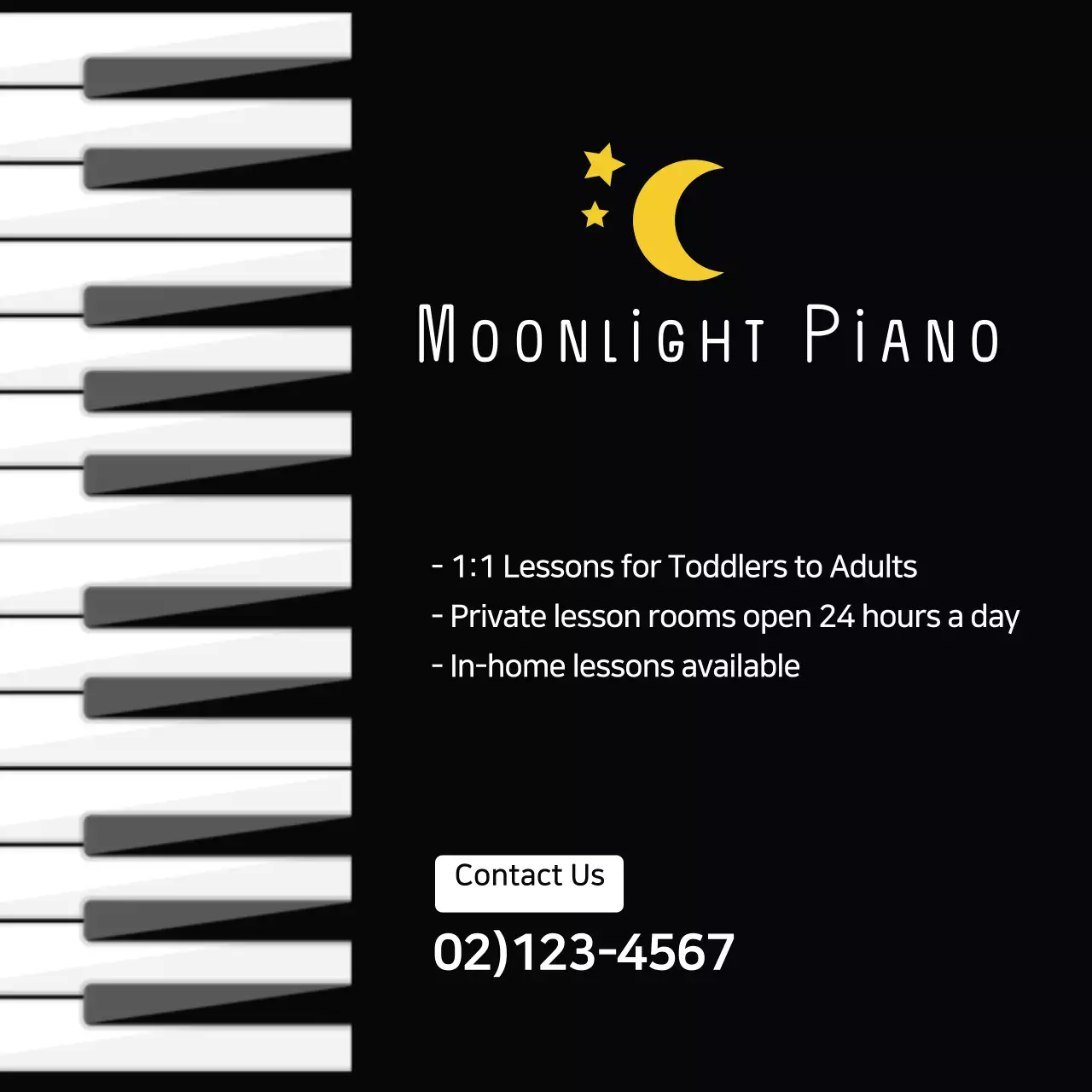 Spanduk Promosi Piano Modern Hitam
