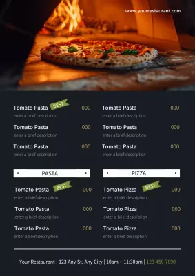 Orange Rustic Restaurant Menu Poster