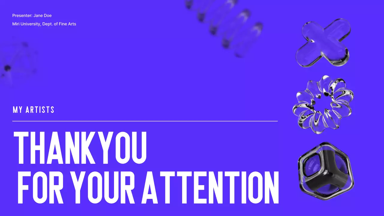 파란색의 타이포를 활용한 3D 모형기반 예술가 인물소개서