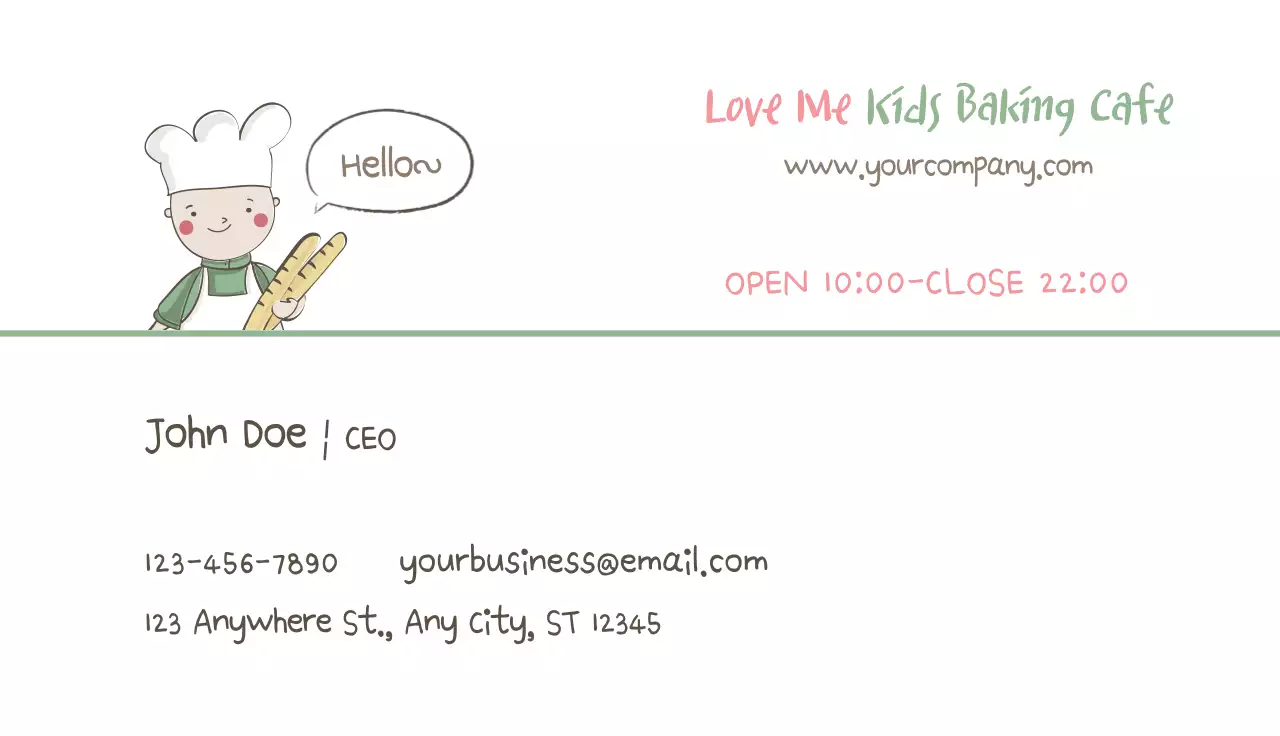 Beige Cute Baking Business Card