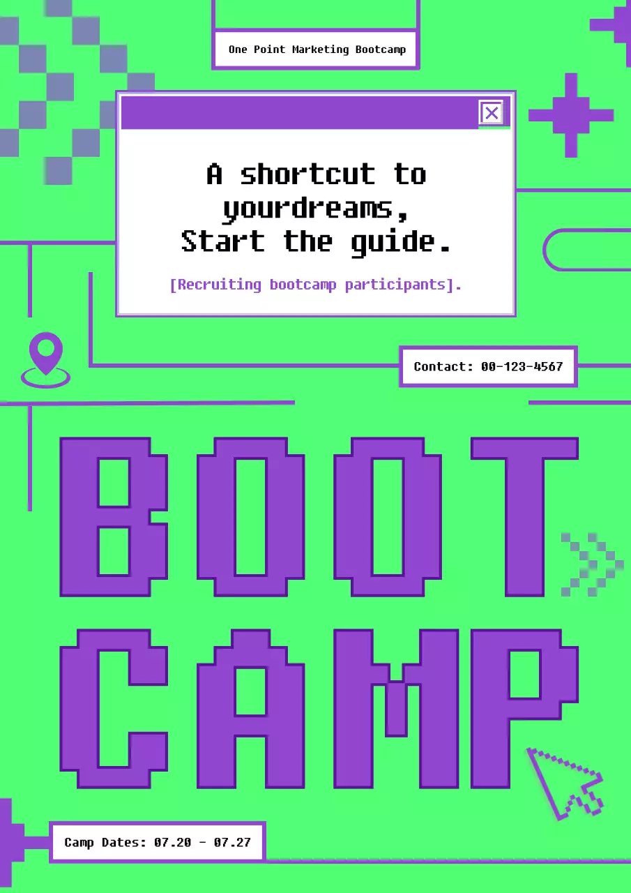 그린 레트로 부트캠프 홍보 포스터