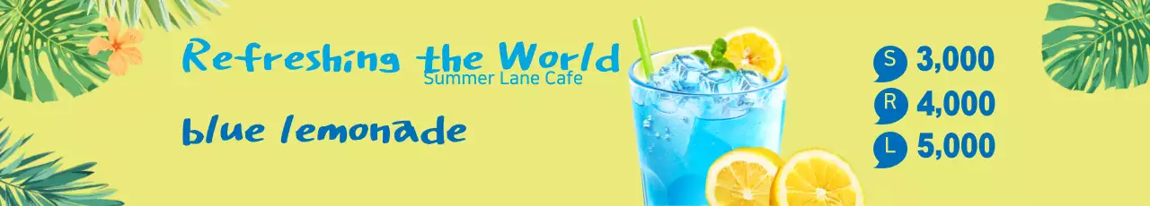 Banner promocional de limonada tropical amarela