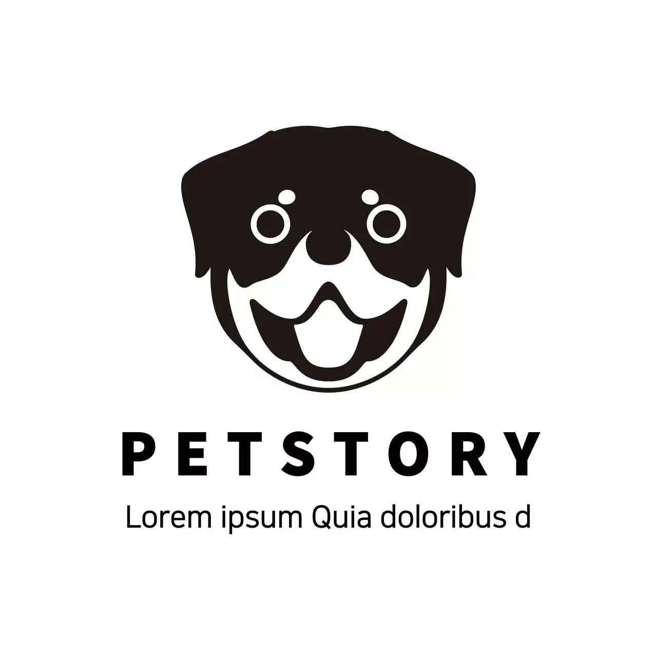 Spanduk Logo Hewan Peliharaan Sederhana Hitam