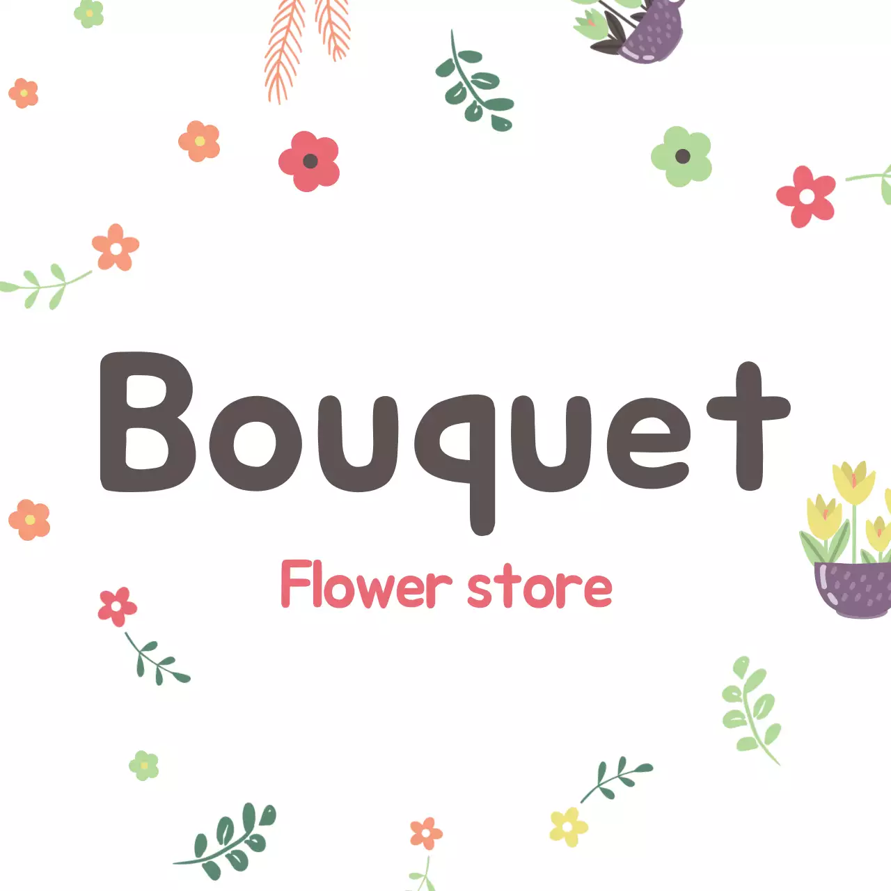 Biểu ngữ quảng cáo hoa tối giản màu trắng