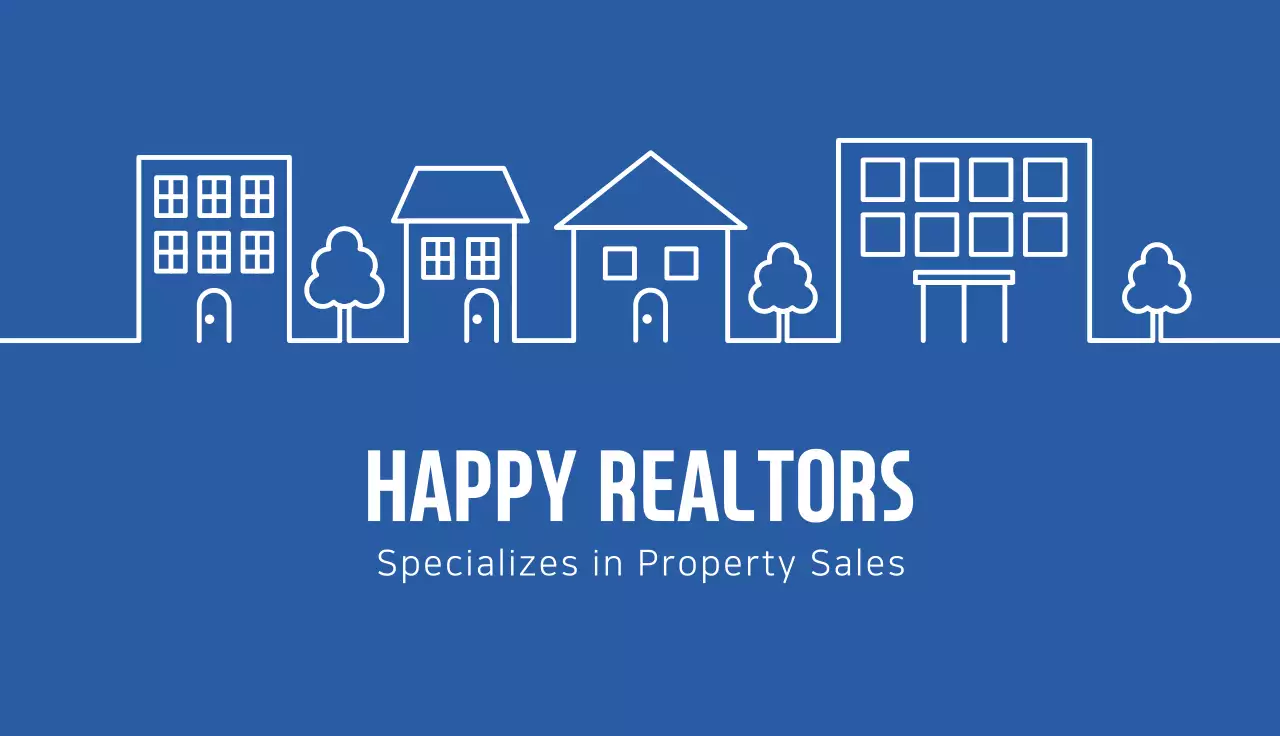 Blue Simple Real Estate Business Card