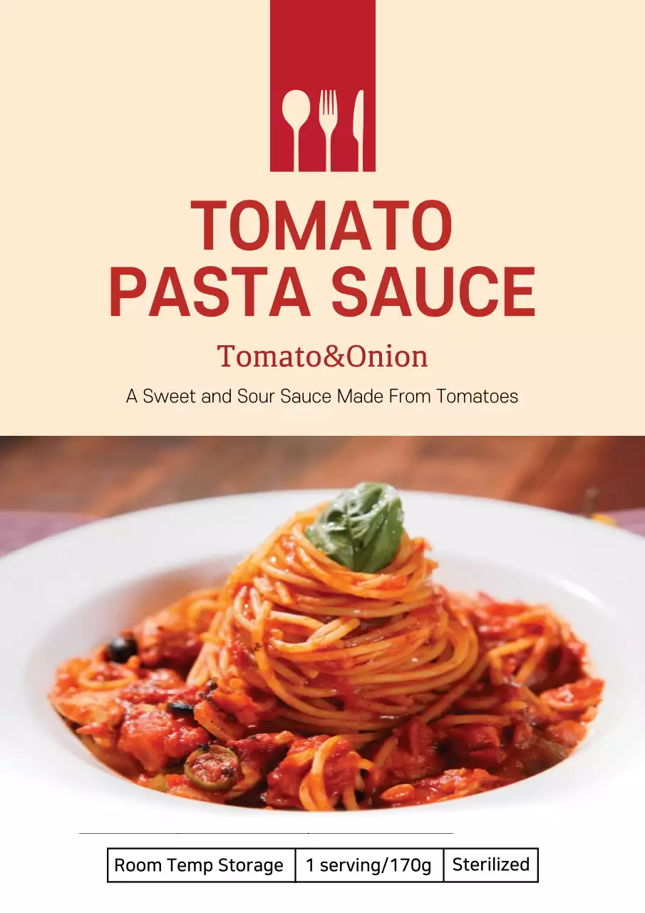 Beige Simple Pasta Promotion Poster