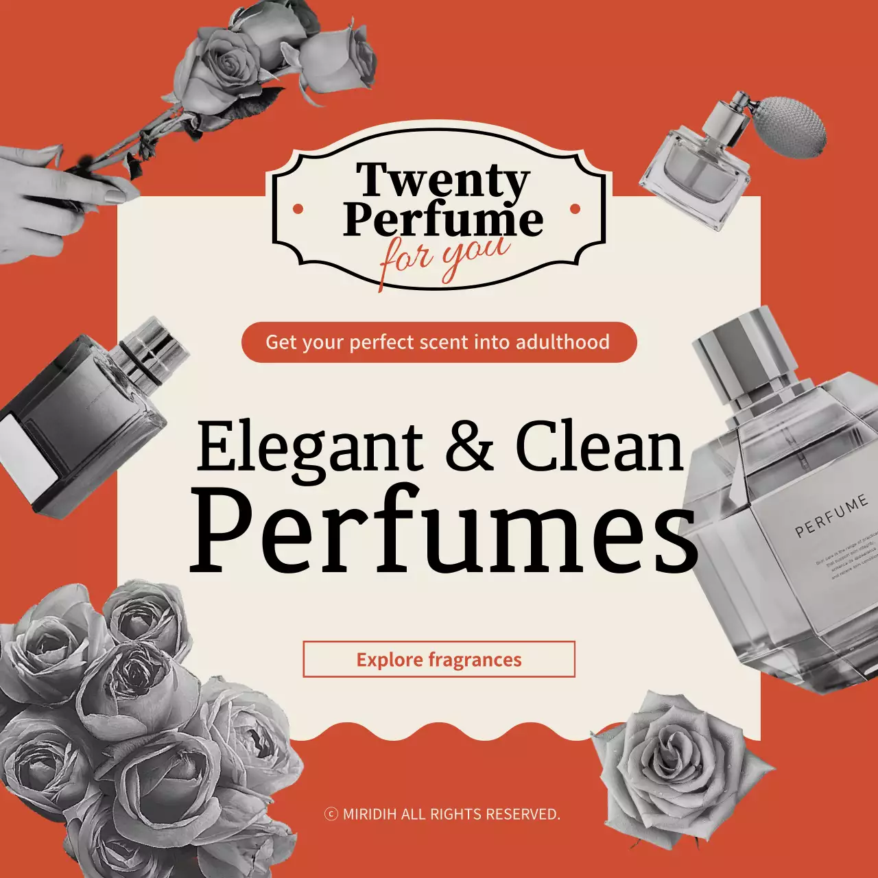 Orange Elegant Perfume Promotion Instagram Post