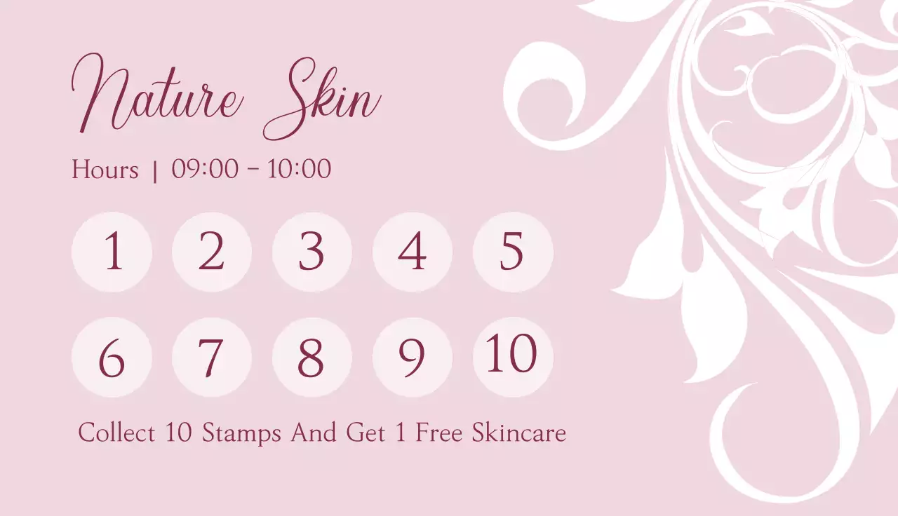 Pink Elegant Skincare Promotion Business Card