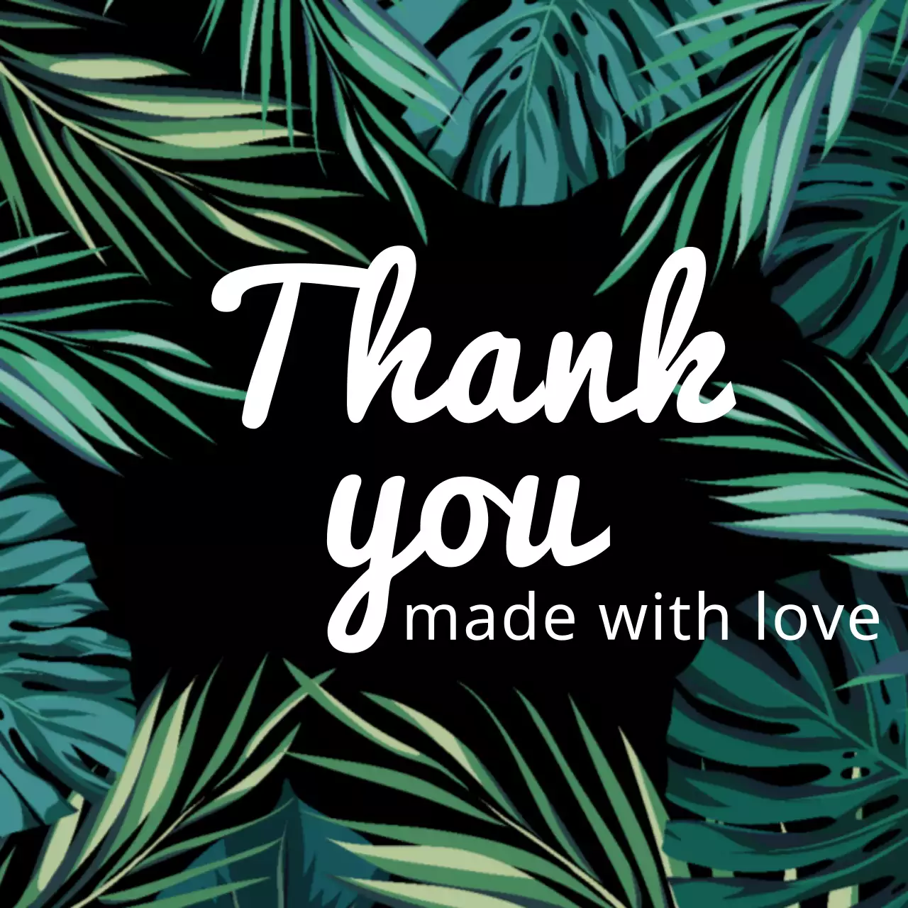 Green Tropical Thank You Card Banner