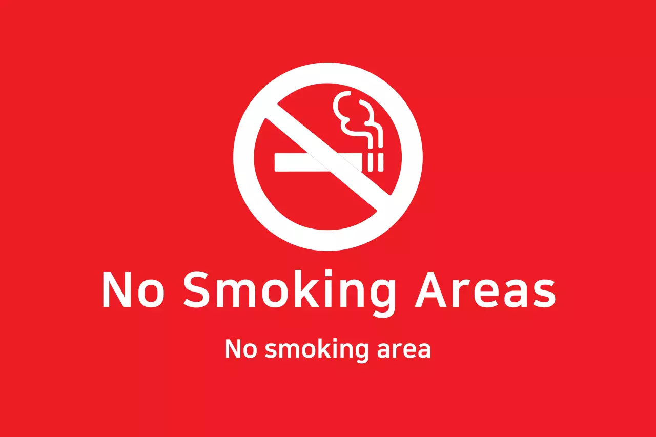Red Simple No-Smoking Notice Banner