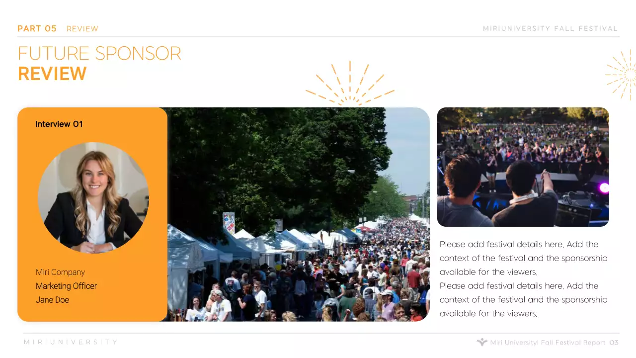 Orange Minimal Festival Proposal Presentation