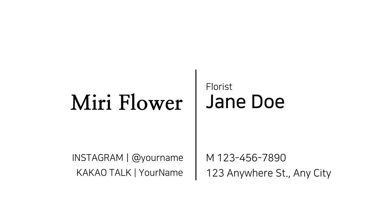 Kartu Nama Bunga Vintage Angkatan Laut