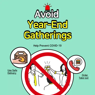 Mint background corona holiday gathering ban illustration design