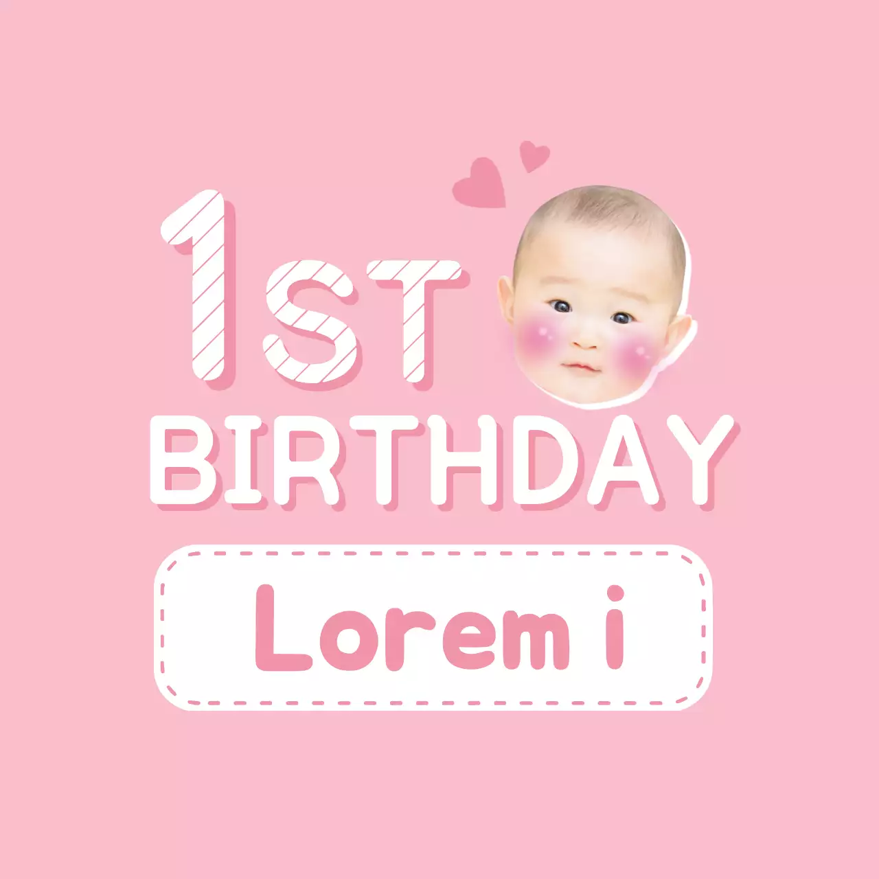 Spanduk Undangan Ulang Tahun Lucu Berwarna Pink