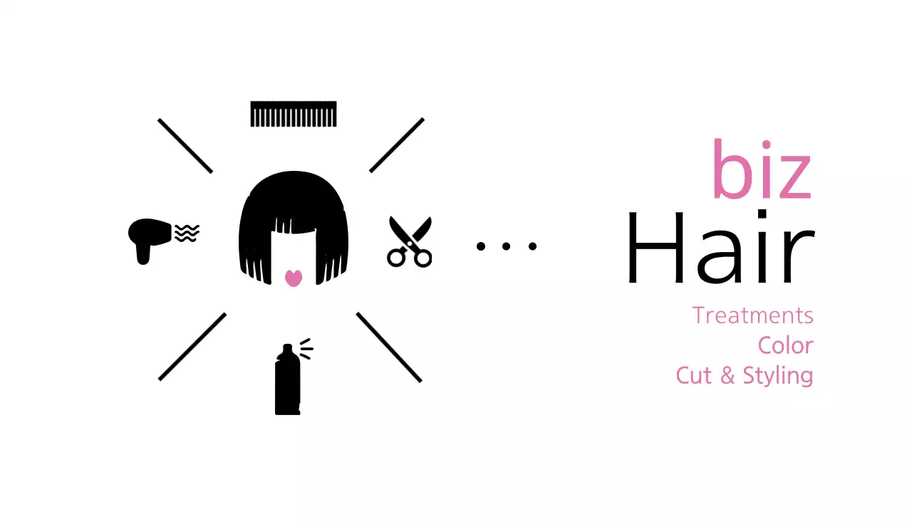 Pink Modern Hair Promotion Business Card