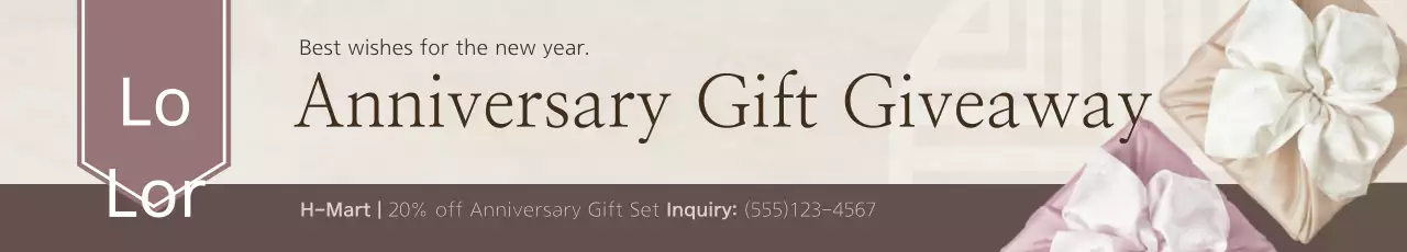 Banner de promoção de presente elegante bege