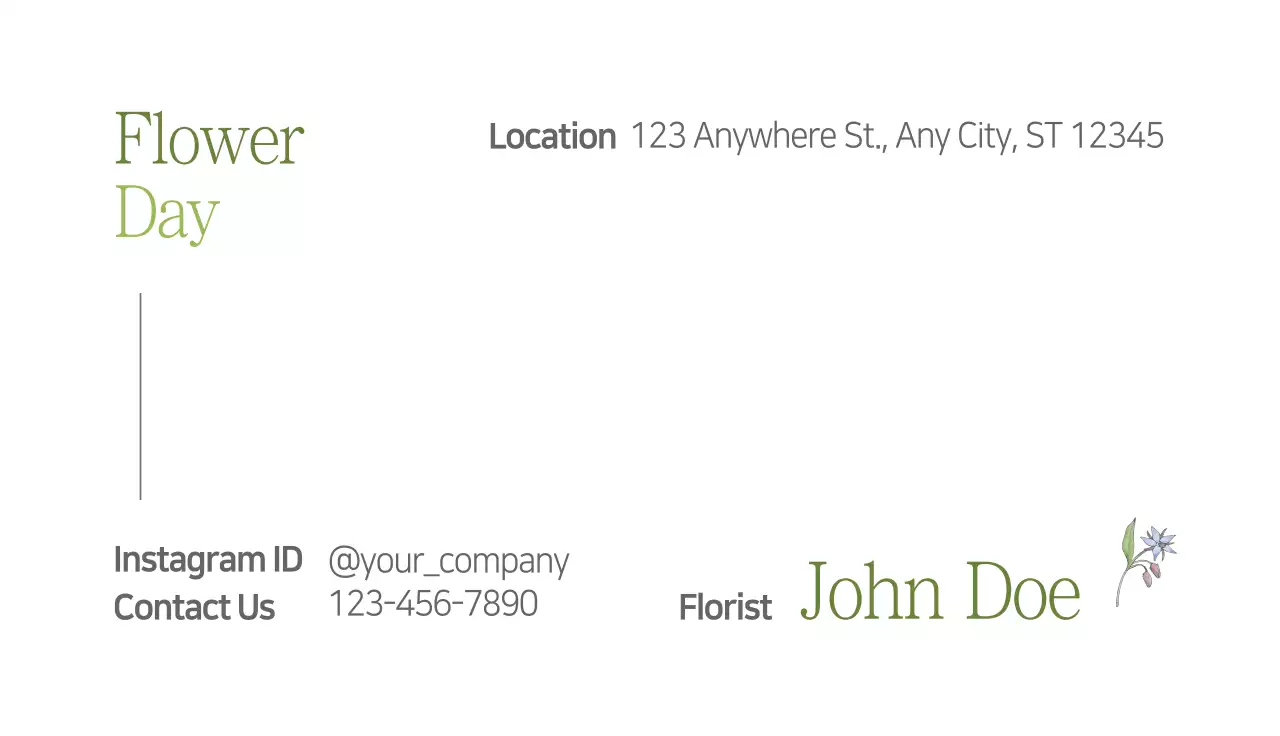 Green Minimal Florist Business Card