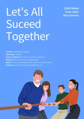 Blue Modern Recruitment Announcement Poster