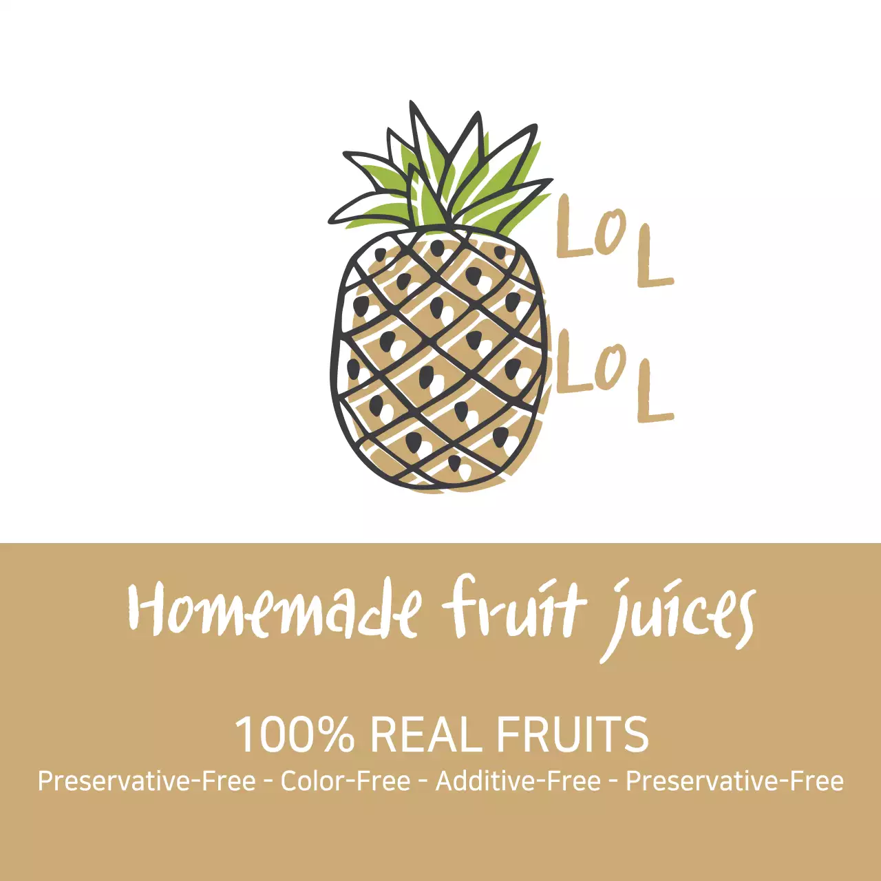 Biểu ngữ quảng cáo nước ép trái cây đơn giản màu be