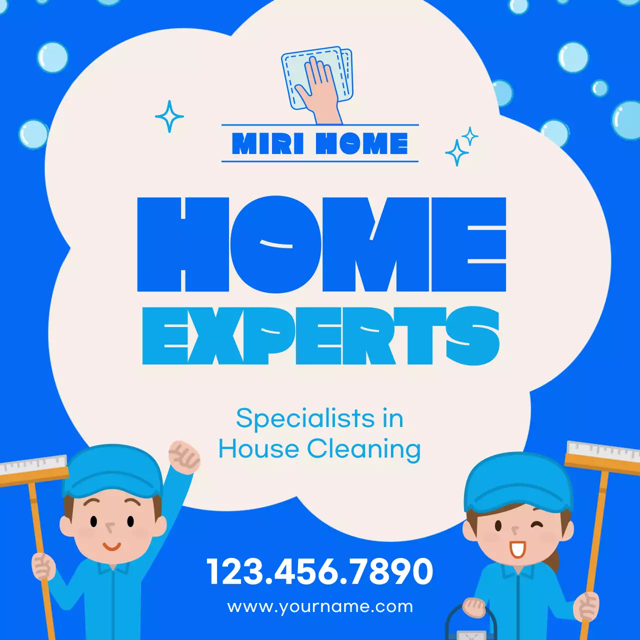 Blue Modern Cleaning Promotion Social Media Post