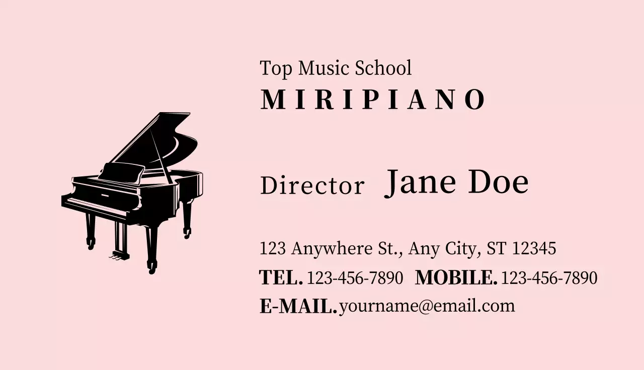 Pink Elegant Music Promotion Business Card